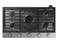 NA36N7755TS Samsung 36 Inch Smart Gas Cooktop with 22K BTU Dual Power Burner - Stainless Steel