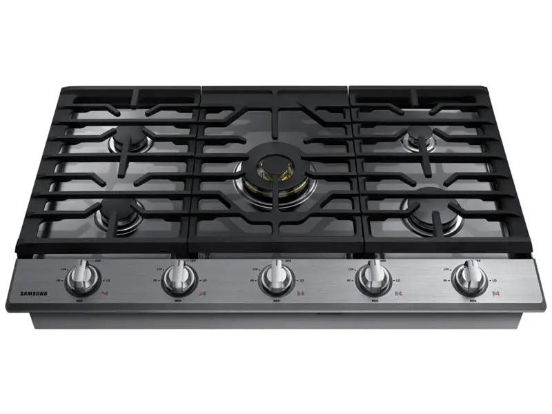 NA36N7755TS Samsung 36 Inch Smart Gas Cooktop with 22K BTU Dual Power Burner - Stainless Steel-3