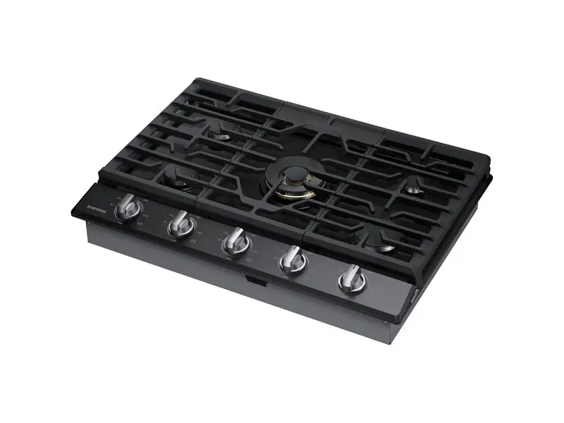 NA36N7755TG Samsung 36 Inch Smart Gas Cooktop with 22K BTU Dual Power Burner - Black Stainless Steel-3
