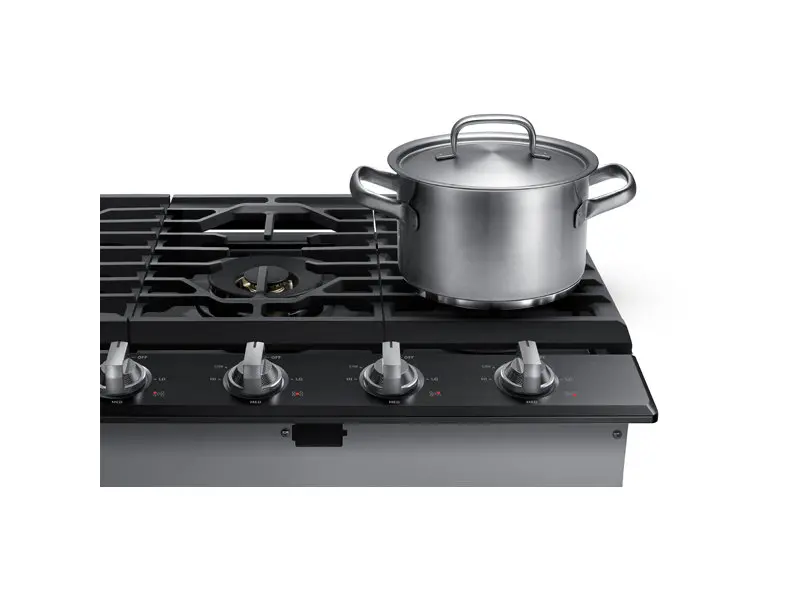 NA36N7755TG Samsung 36 Inch Smart Gas Cooktop with 22K BTU Dual Power Burner - Black Stainless Steel-5