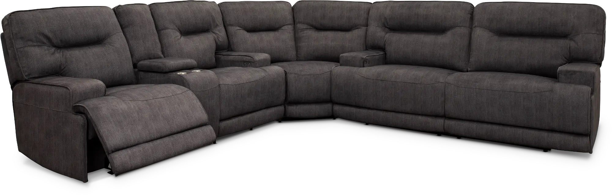 Stanza Charcoal Gray 3 Piece Power Reclining Sectional-4