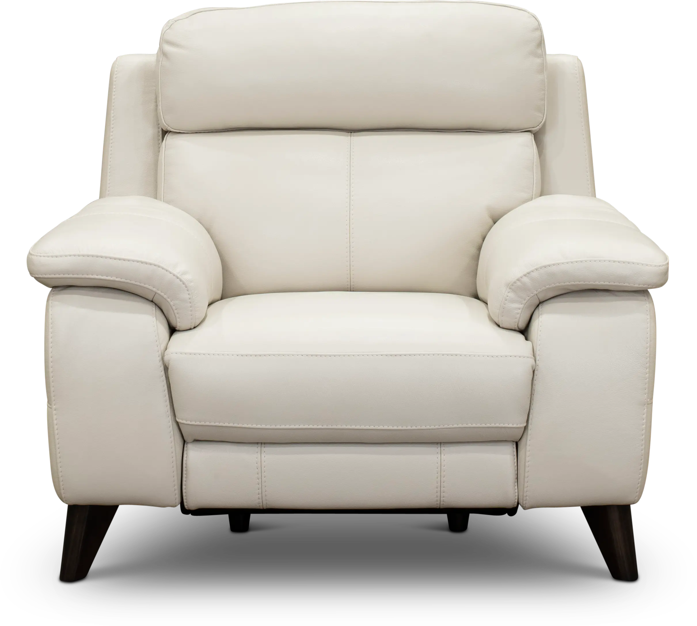 Venice White Leather-Match Power Recliner-1