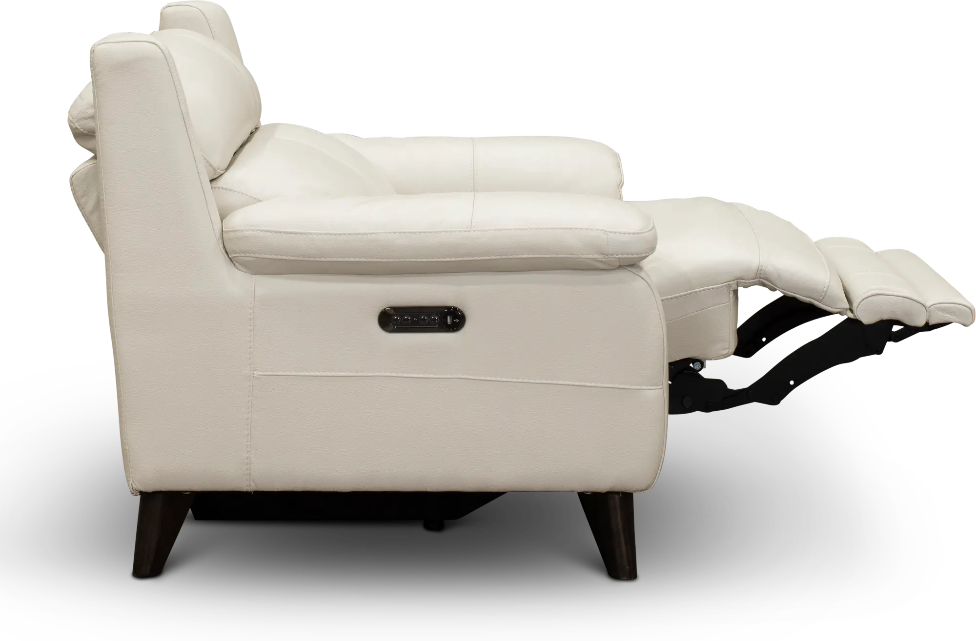 Venice White Leather-Match Power Recliner-4