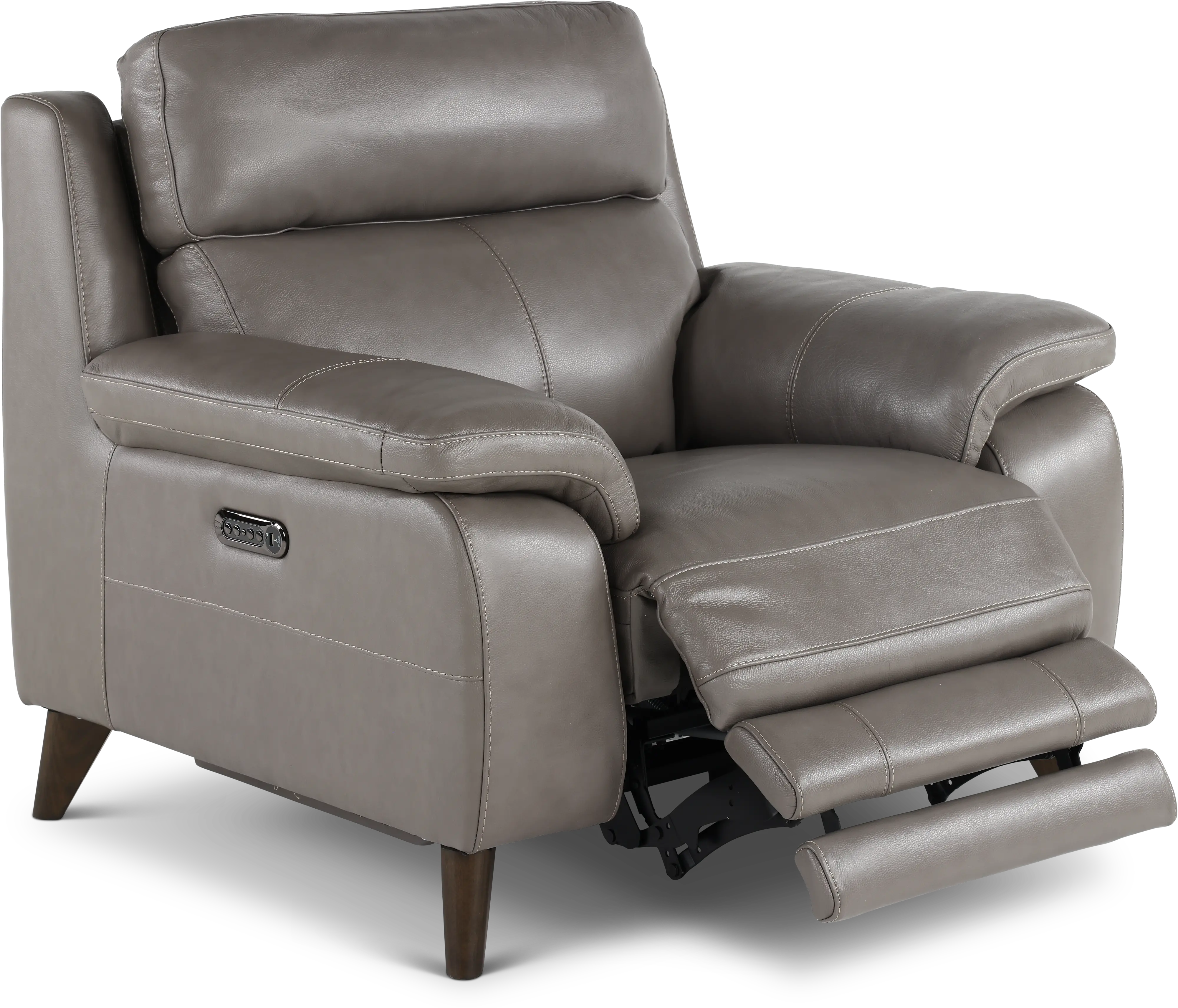 Venice Gray Leather-Match Power Recliner-4