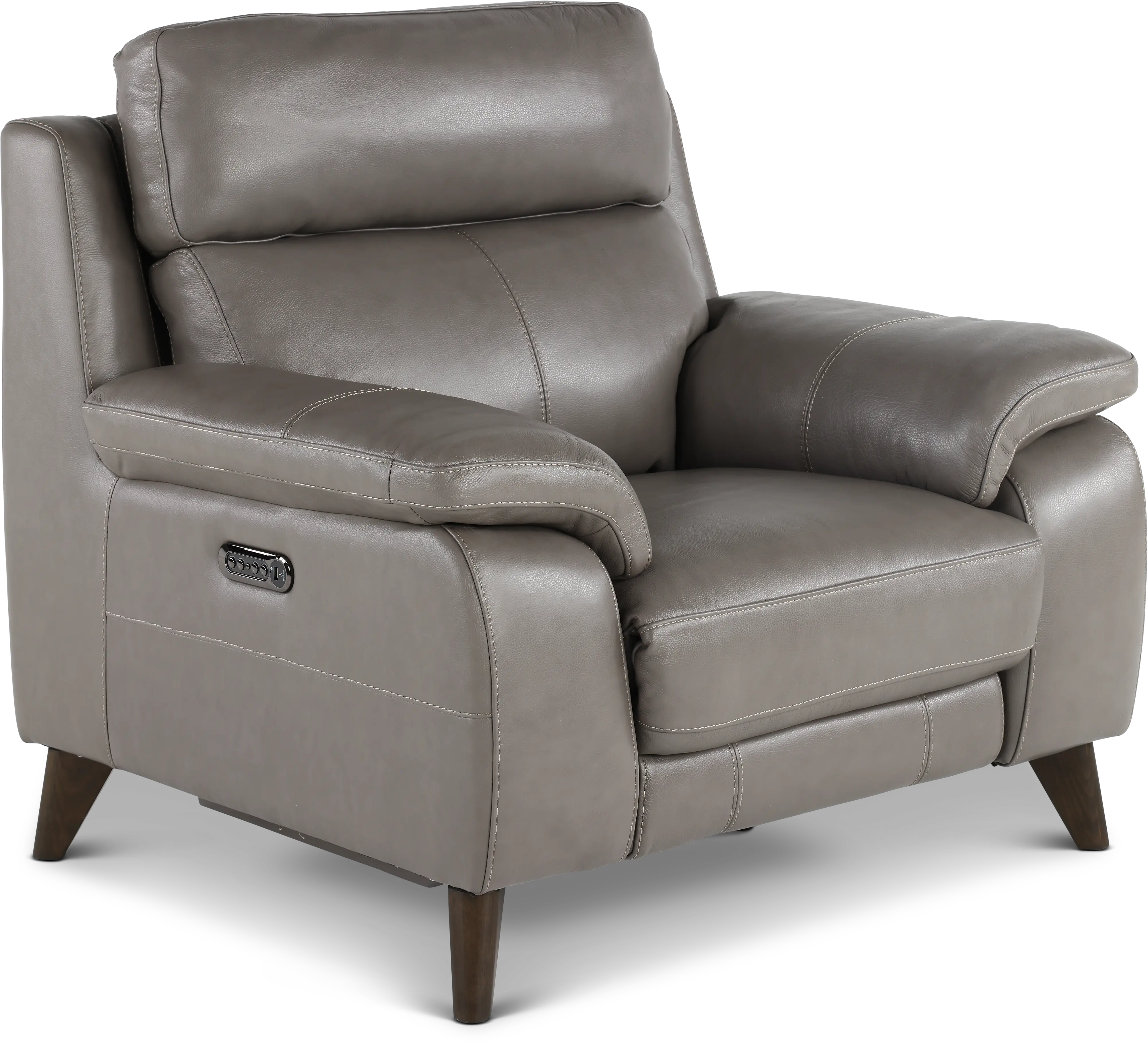 Venice Gray Leather-Match Power Recliner-1
