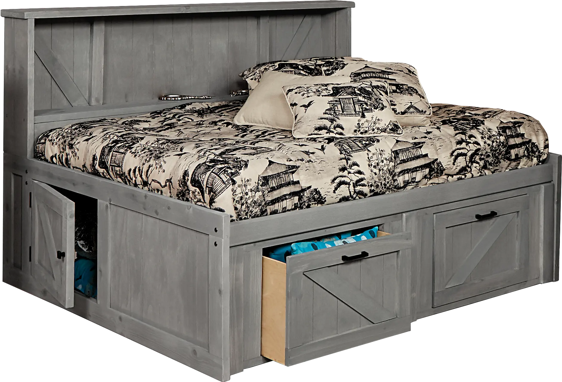 Urban Ranch Gray Full Roomsaver Storage Bed-1