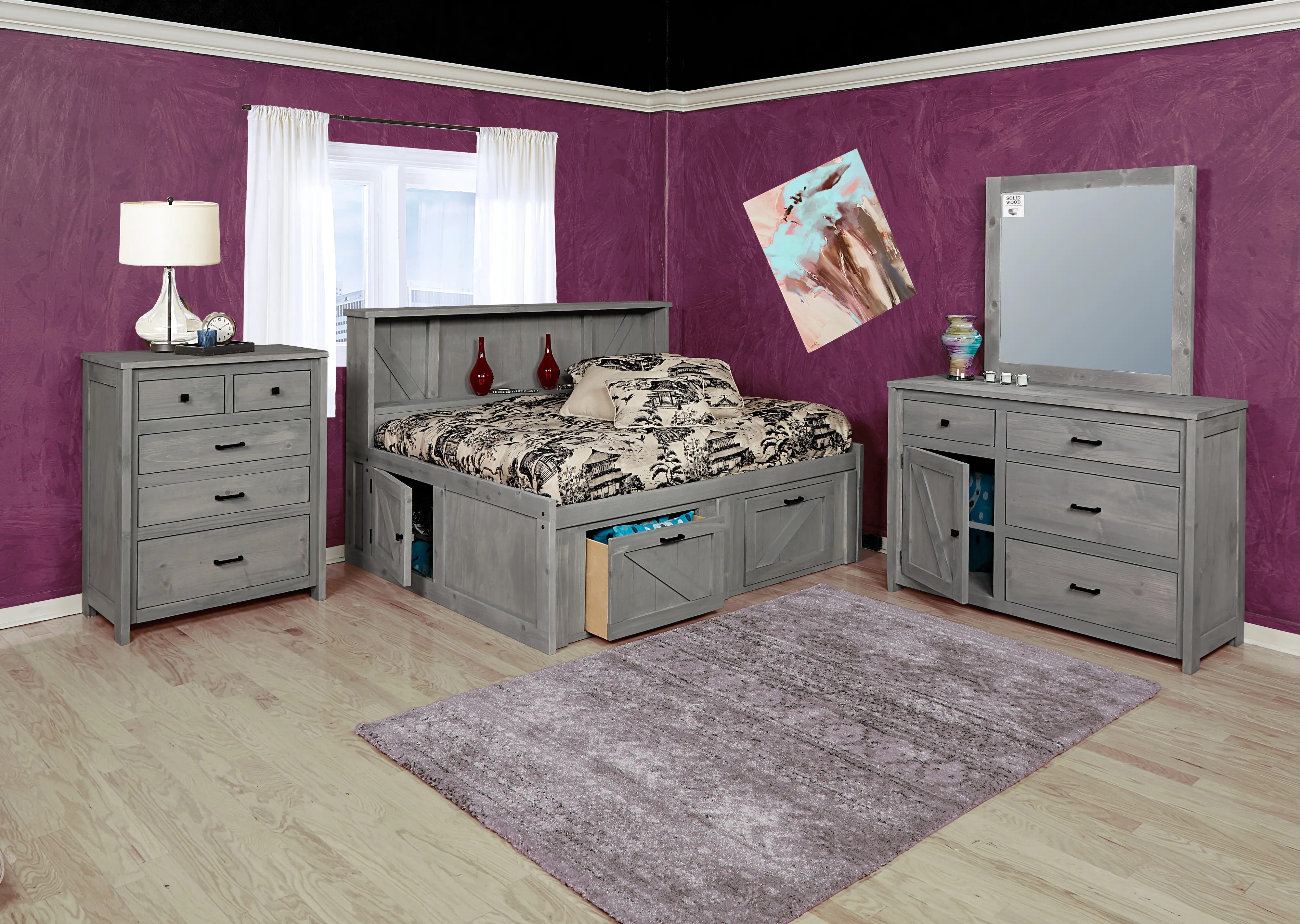 Urban Ranch Gray Full Roomsaver Storage Bed-2