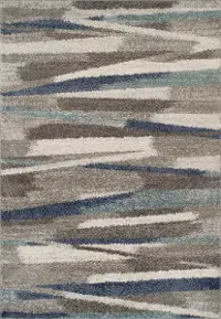 RC7/8X10/ROCCO Rocco 8' x 10' Large Transitional Gray and Blue Shag Rug