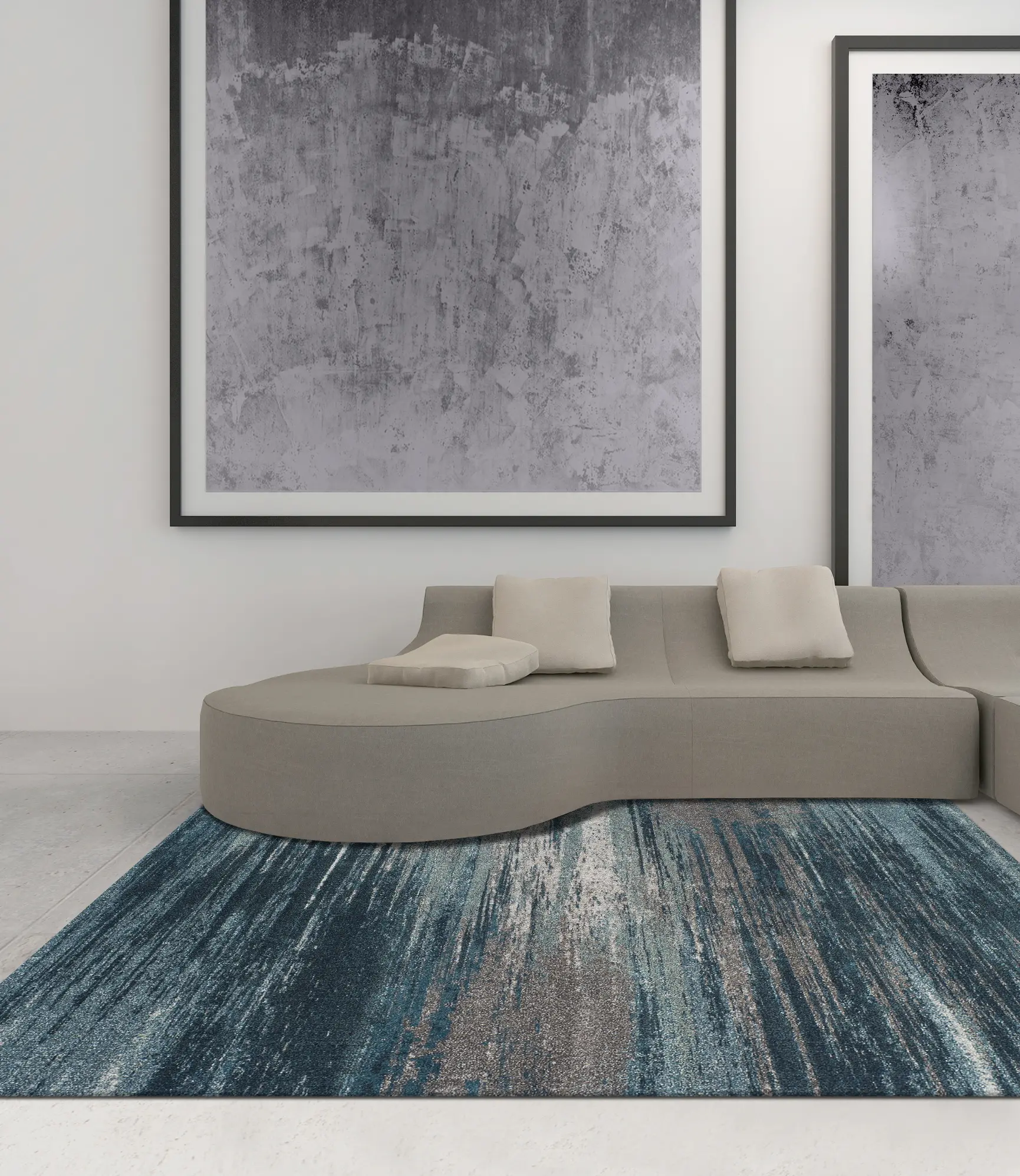 MG5993/5X8/MODERNGRY Modern Grays 5 x 8 Gray and Teal Area Rug-4