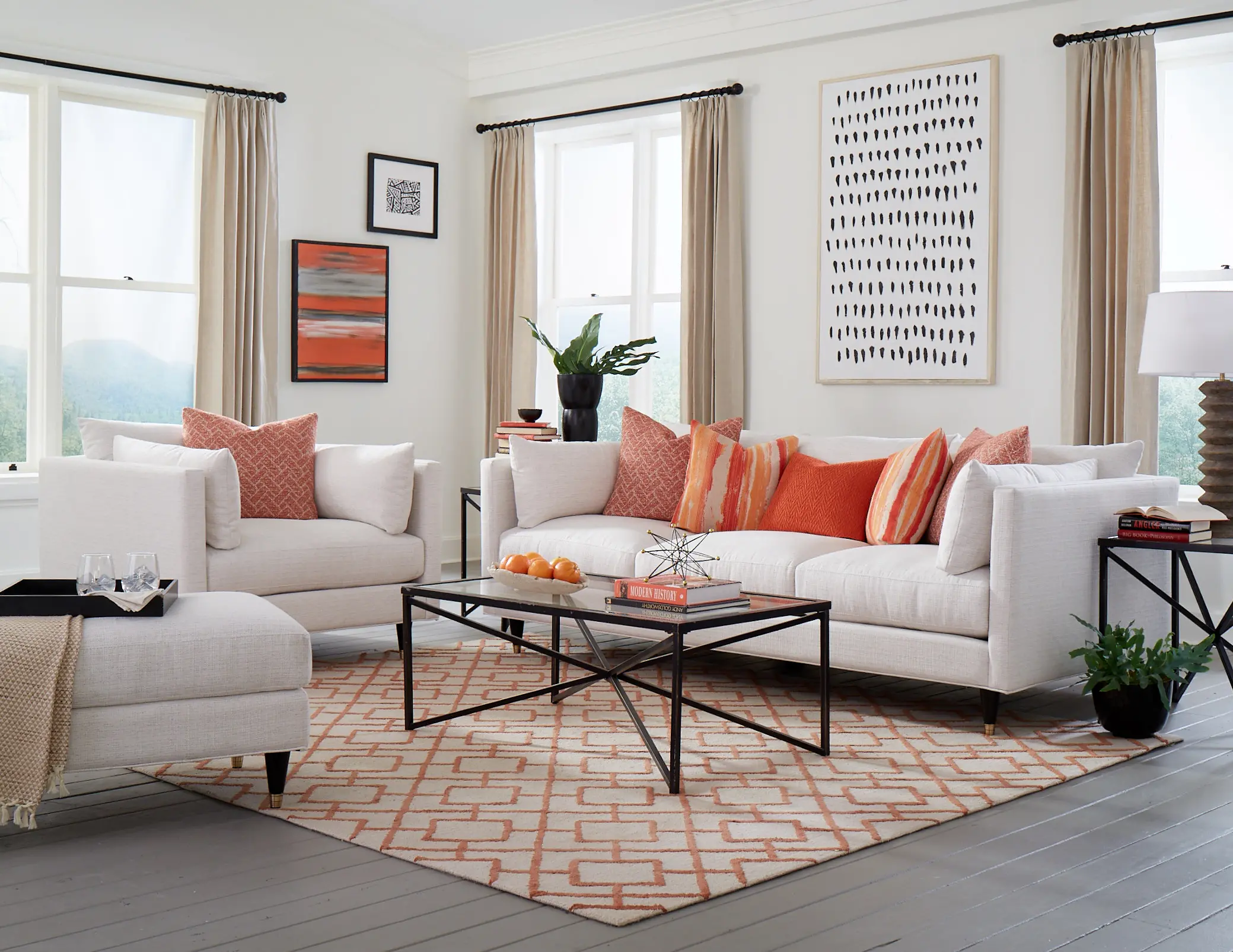 Pia White Ottoman-8