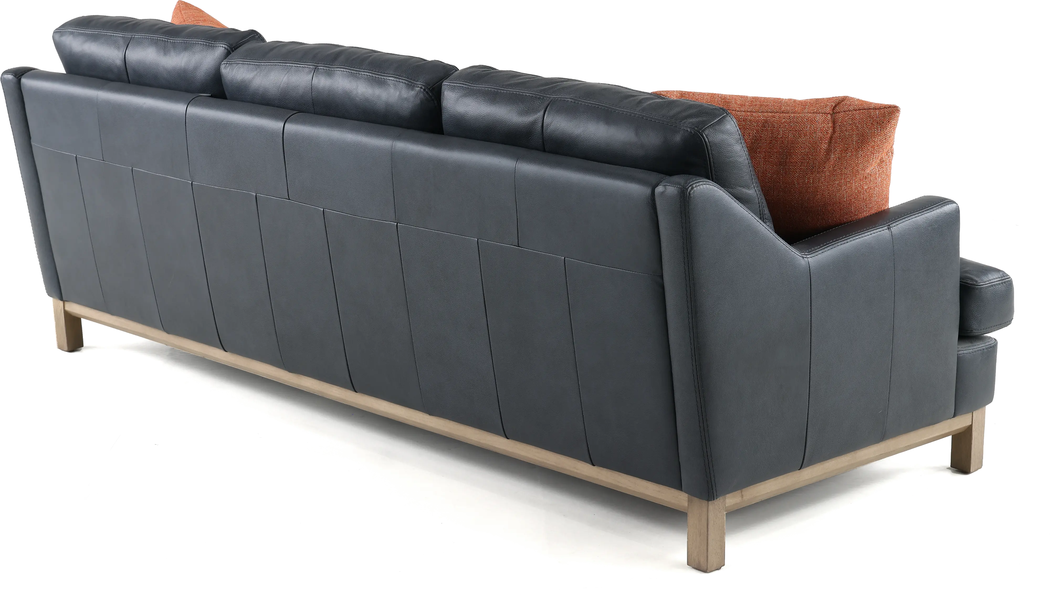 Westport Mid Century Modern Dark Blue Leather Sofa-5