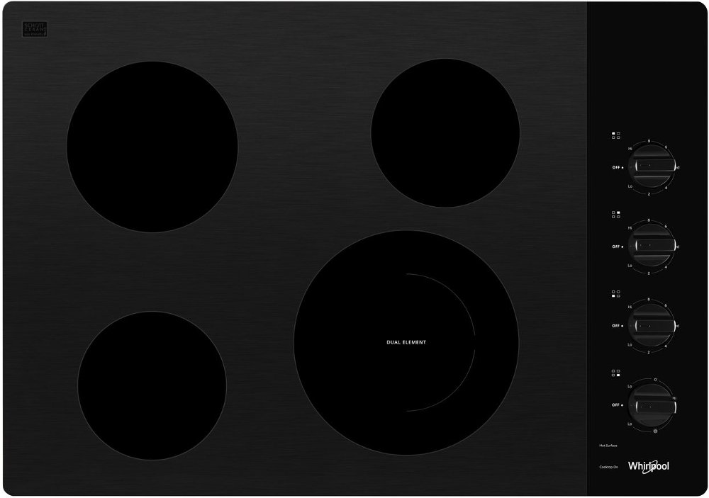 Whirlpool 30 Inch Smooth Top Electric Cooktop - Black