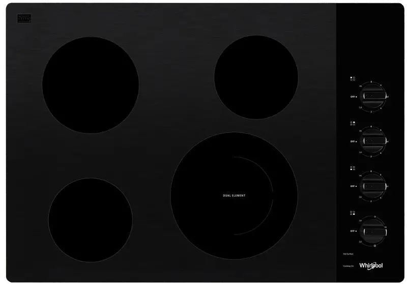 Whirlpool 30 Inch Smooth Electric Cooktop - Black