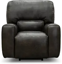 Madrid Charcoal Gray Leather-Match Power Recliner