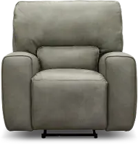 Madrid Gray Leather-Match Power Recliner