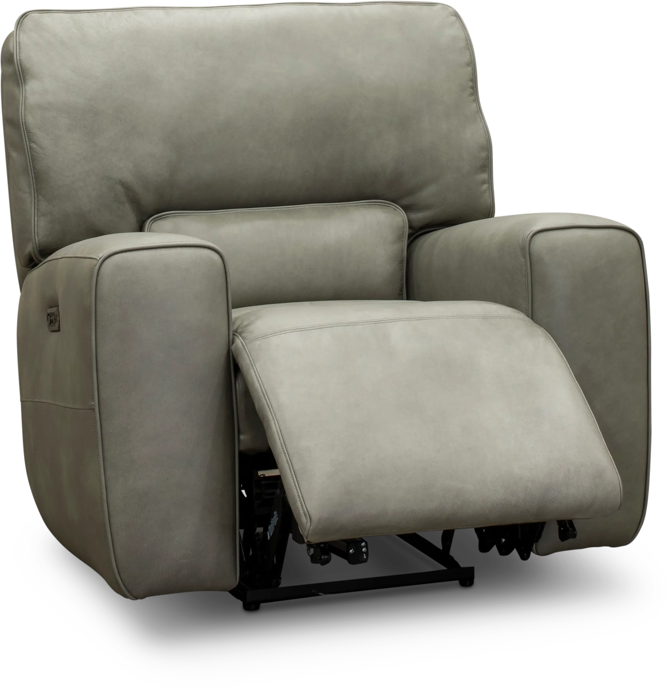 Madrid Gray Leather-Match Power Recliner-2