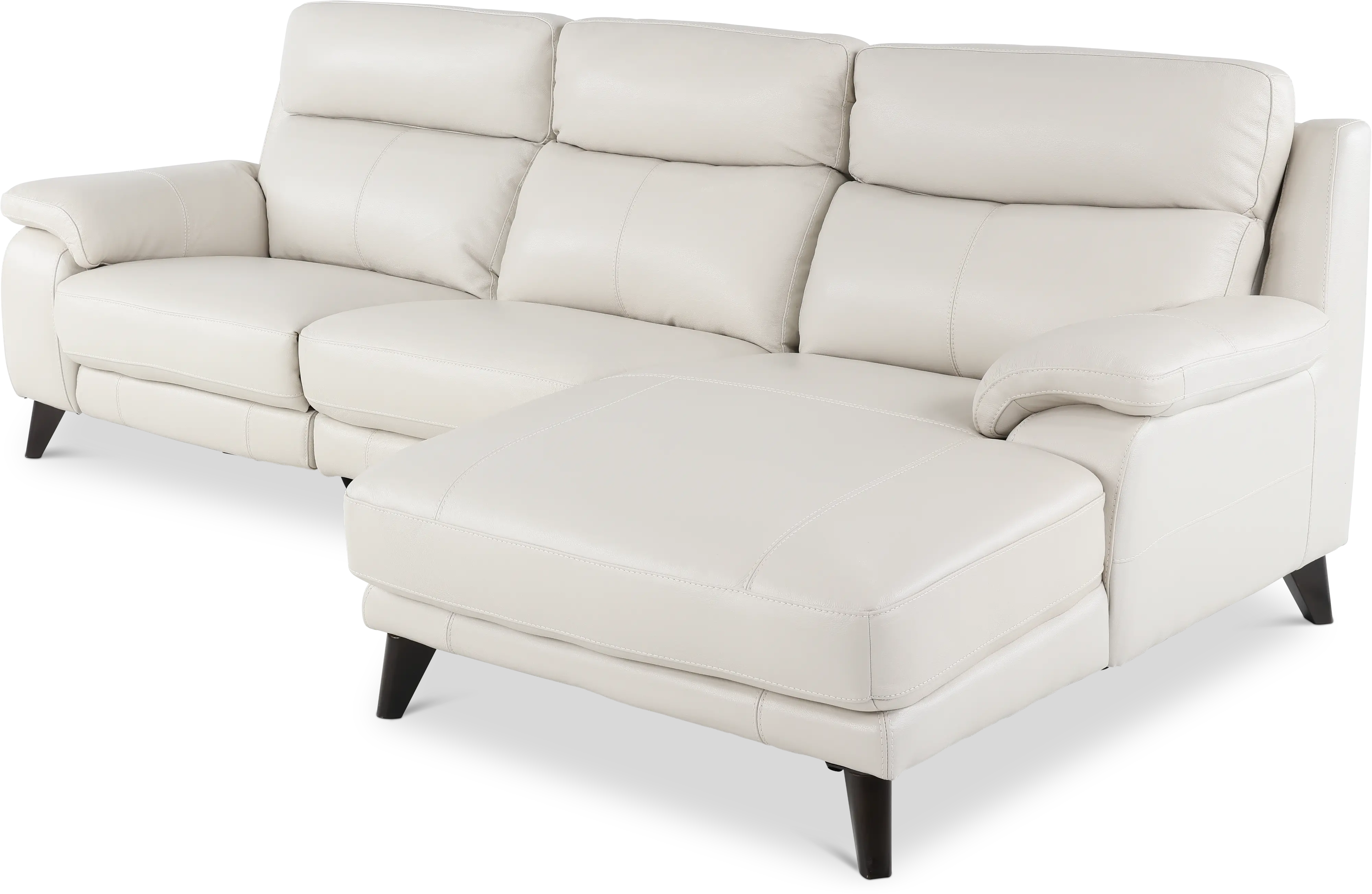 Venice White Leather-Match Power Reclining Sofa with Right-arm Facing Chaise-4