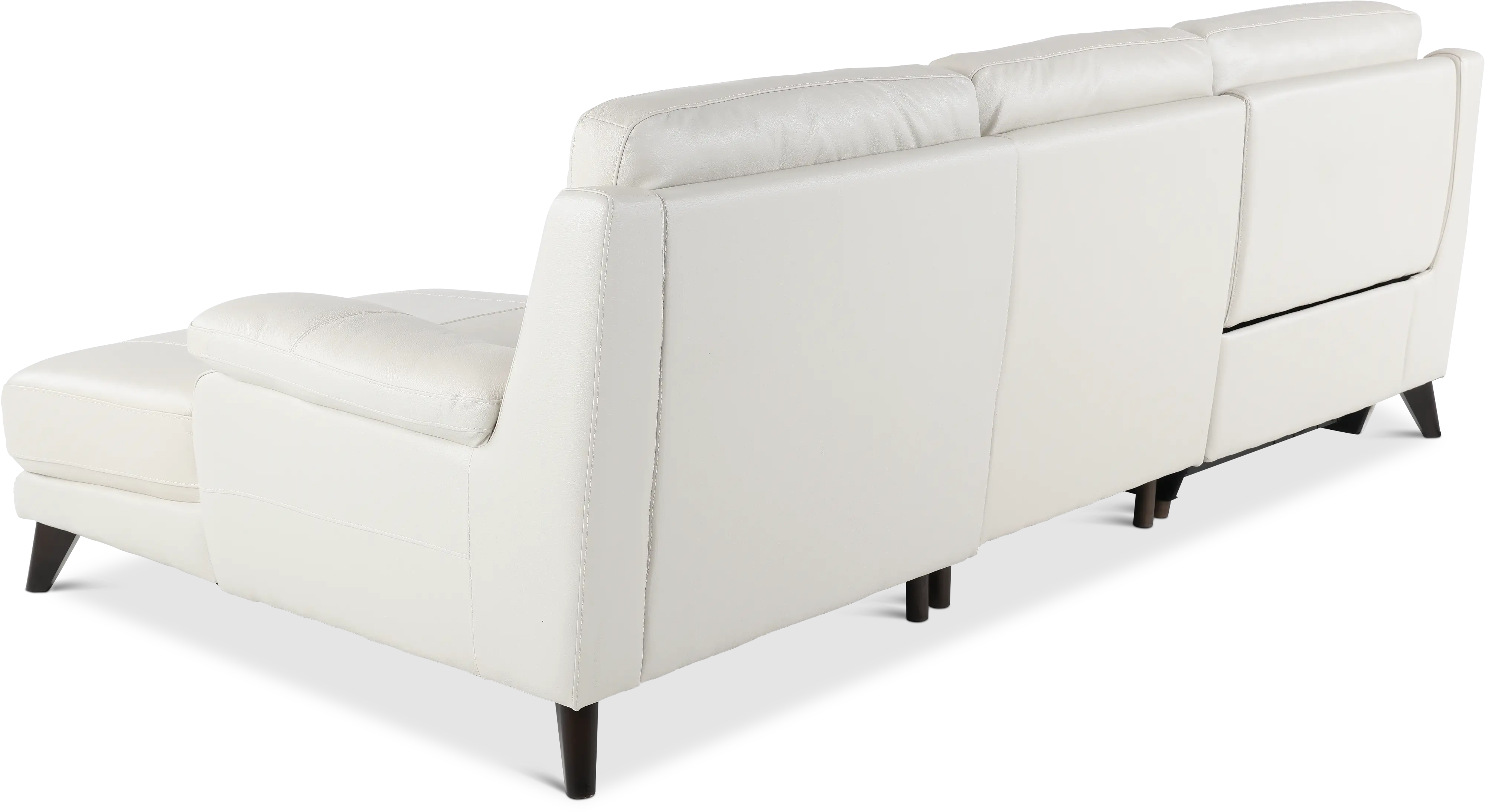 Venice White Leather-Match Power Reclining Sofa with Right-arm Facing Chaise-6