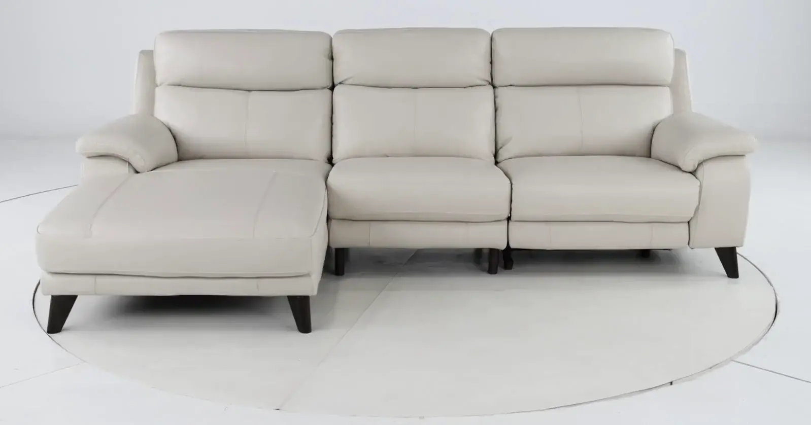 Venice White Leather-Match Power Reclining Sofa with Right-arm Facing Chaise-9