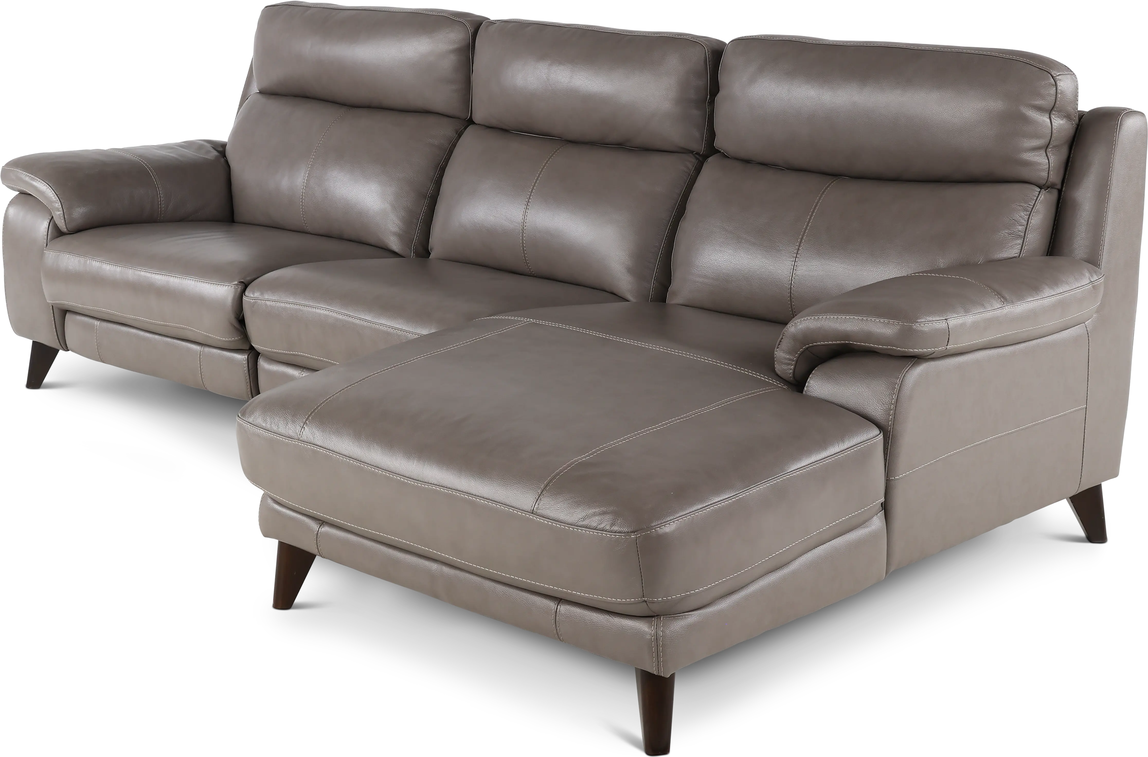 Venice Gray Leather-Match Power Reclining Sofa with Right-Facing Chaise-4