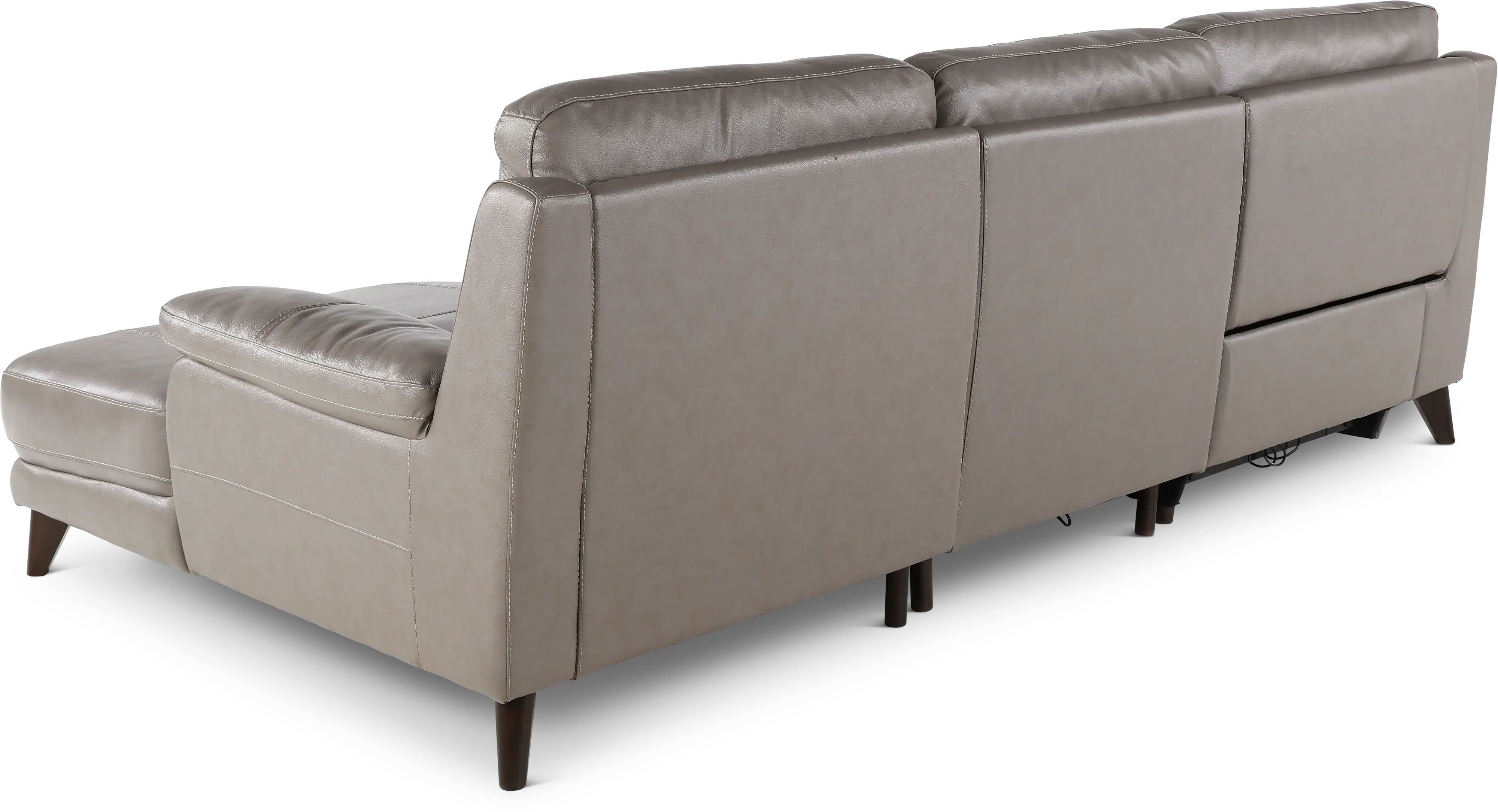 Venice Gray Leather-Match Power Reclining Sofa with Right-Facing Chaise-6