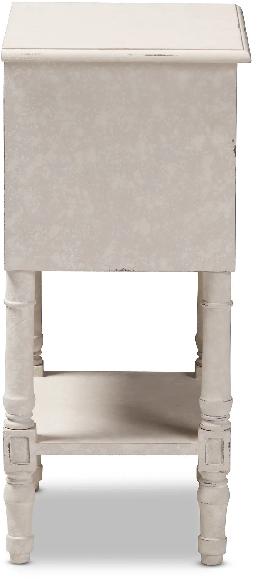 146-8189-RCW Classic Cottage Antiqued White Nightstand - Lenore-5