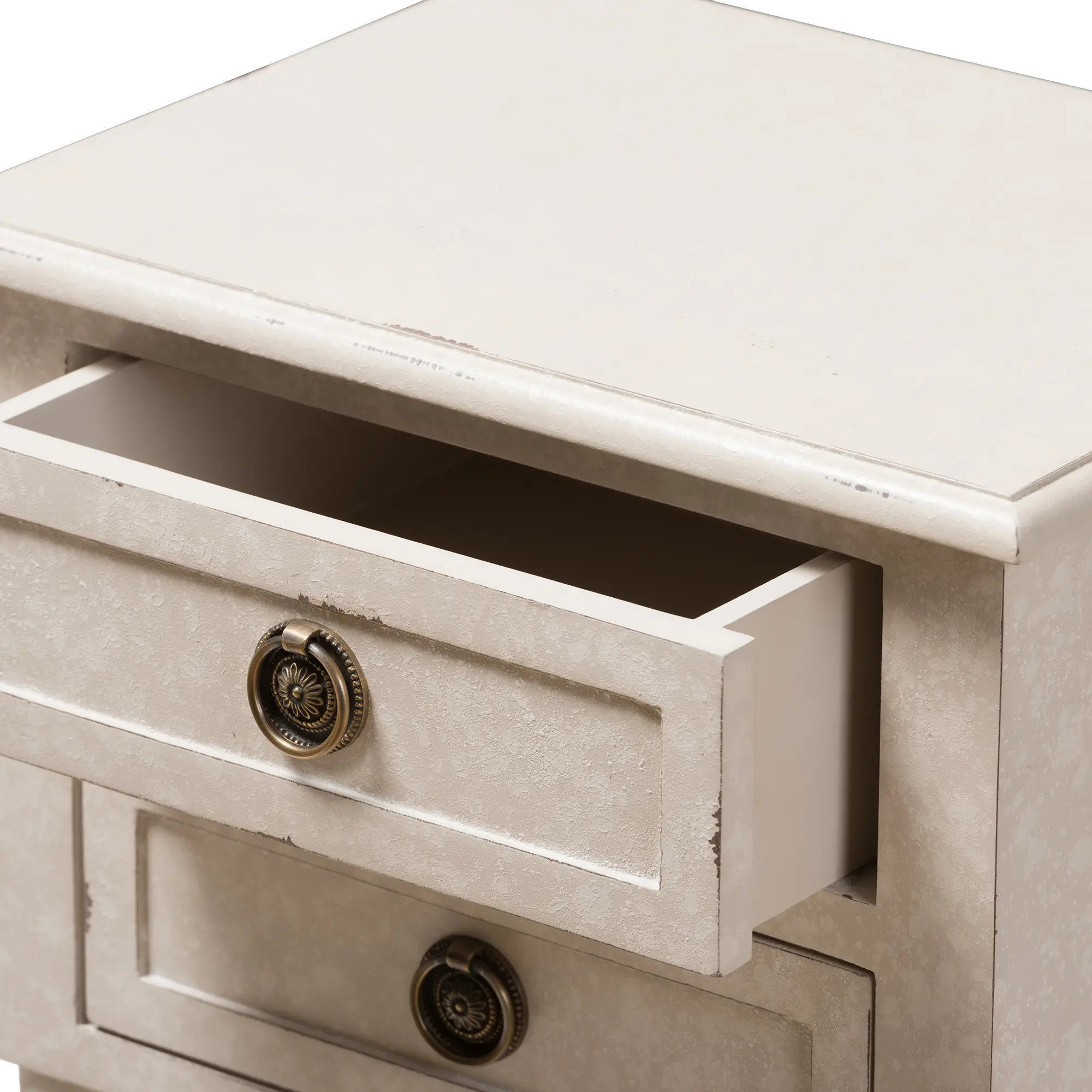 146-8189-RCW Classic Cottage Antiqued White Nightstand - Lenore-6