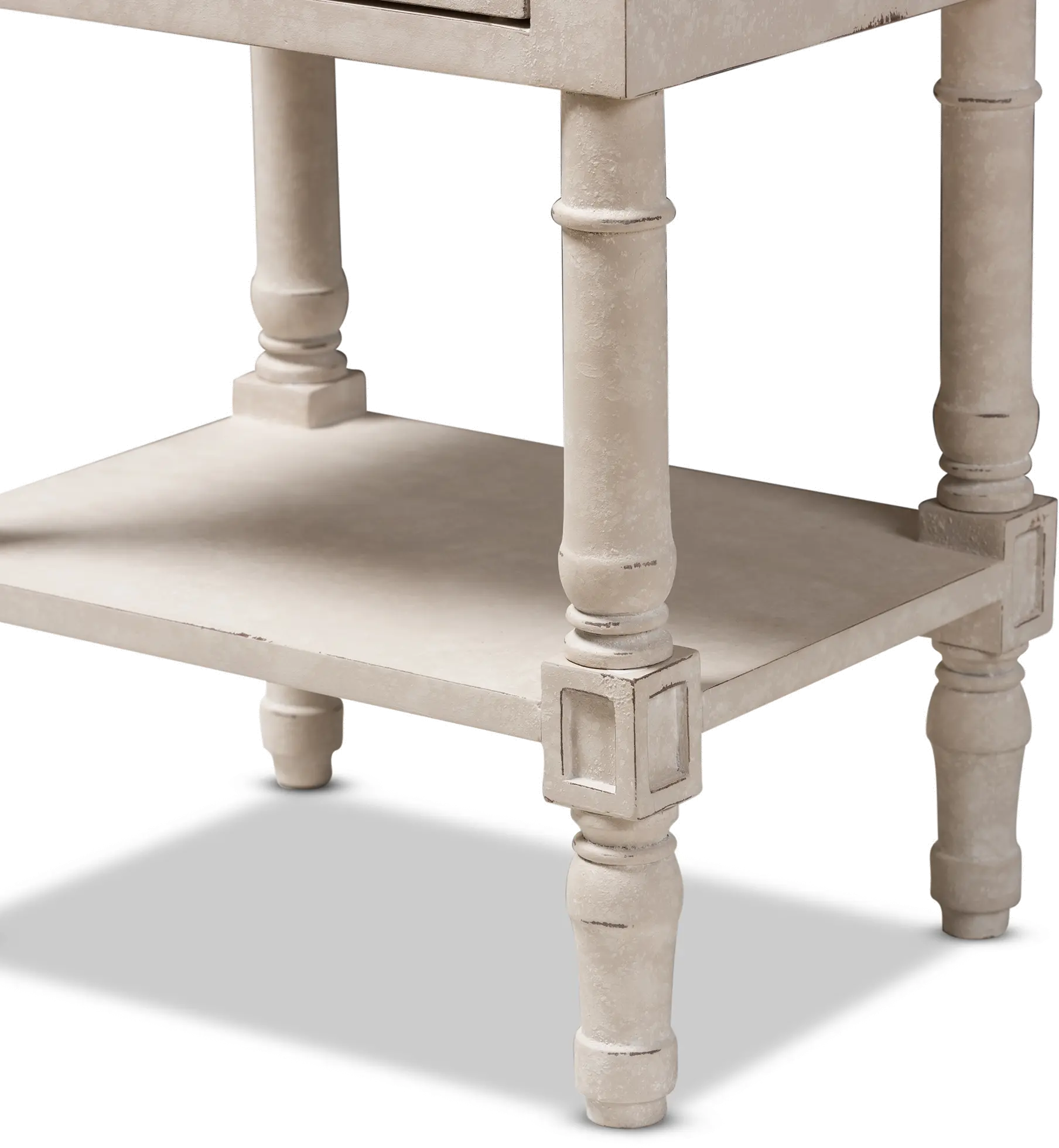 146-8189-RCW Classic Cottage Antiqued White Nightstand - Lenore-7