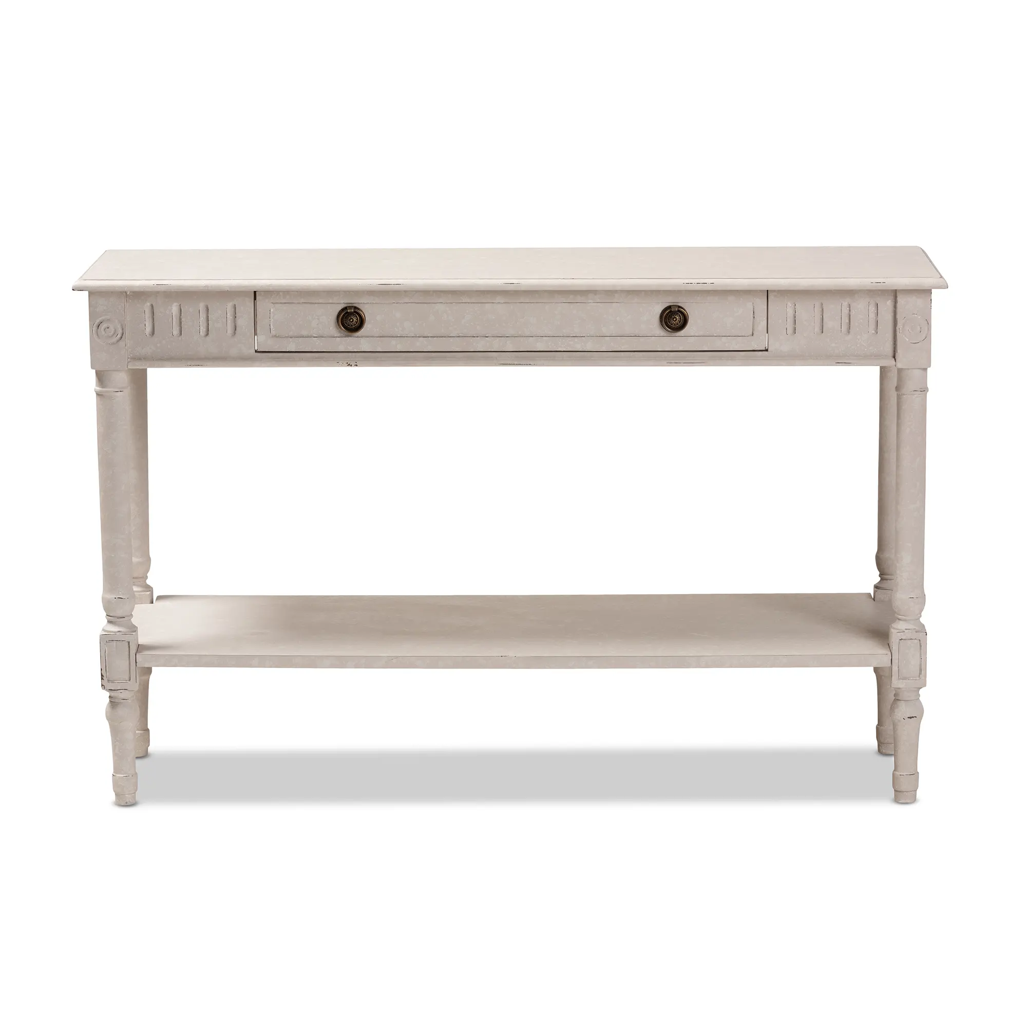 147-8190-RCW Country Cottage White Console Table-1