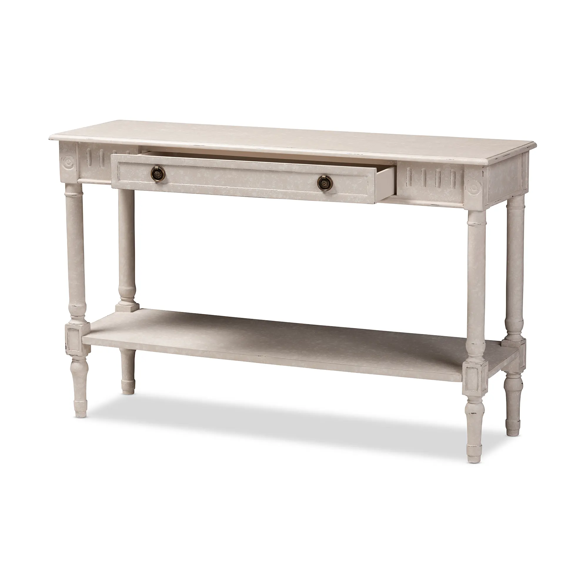 147-8190-RCW Country Cottage White Console Table-3