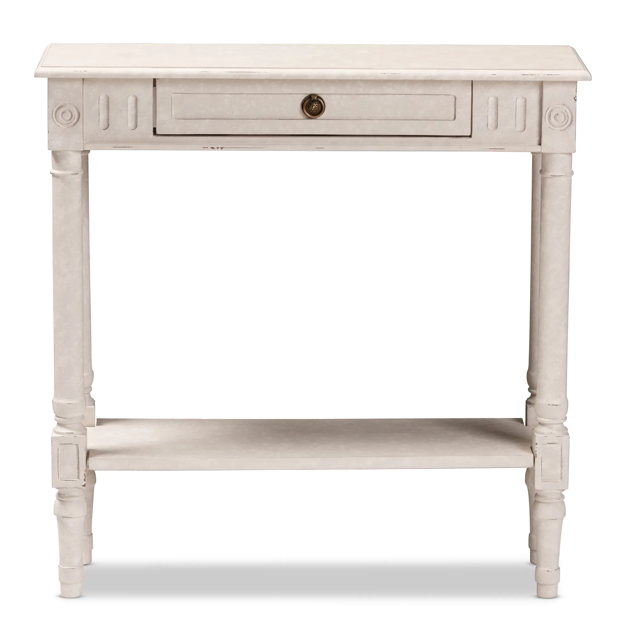 147-8188-RCW Country Cottage Whitewashed Console Table-1
