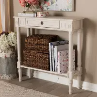 147-8188-RCW Country Cottage Whitewashed Console Table