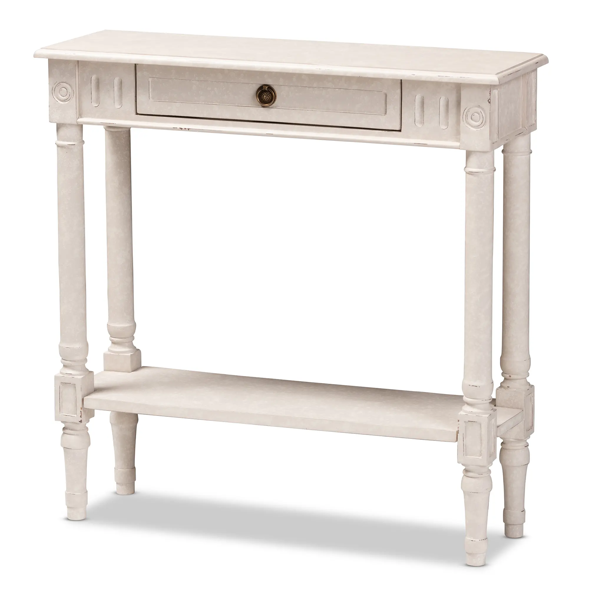 147-8188-RCW Country Cottage Whitewashed Console Table-3