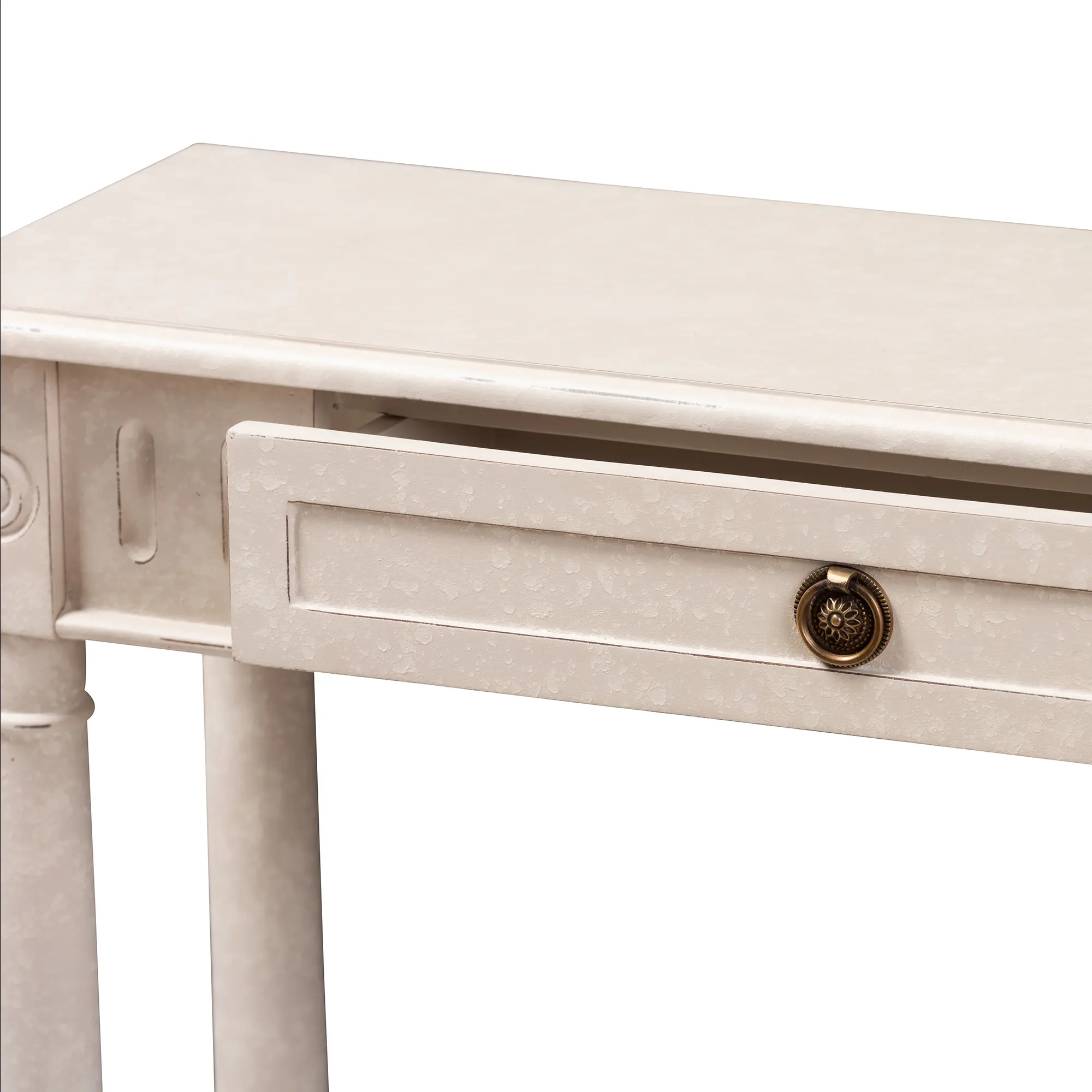 147-8188-RCW Country Cottage Whitewashed Console Table-4