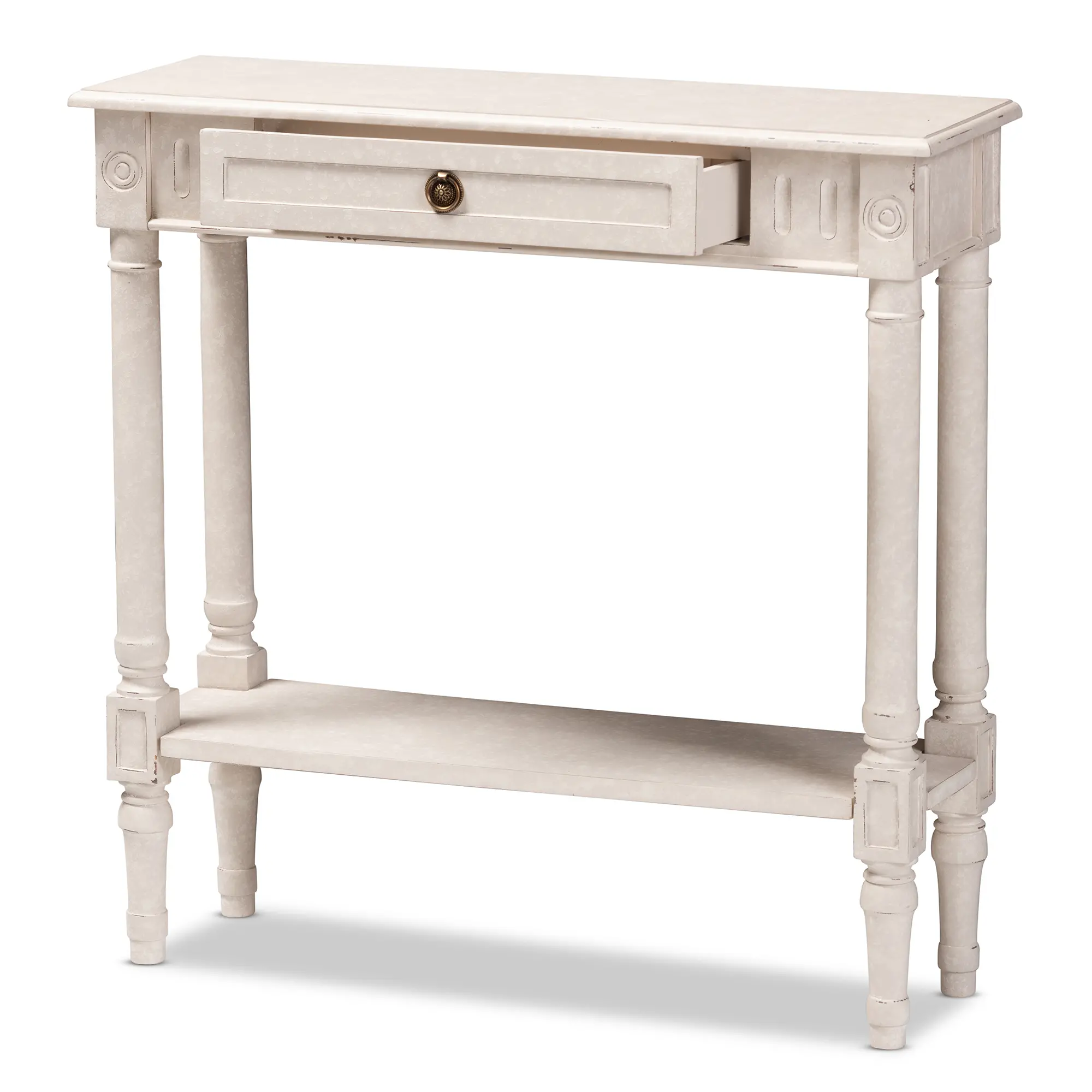 147-8188-RCW Country Cottage Whitewashed Console Table-4