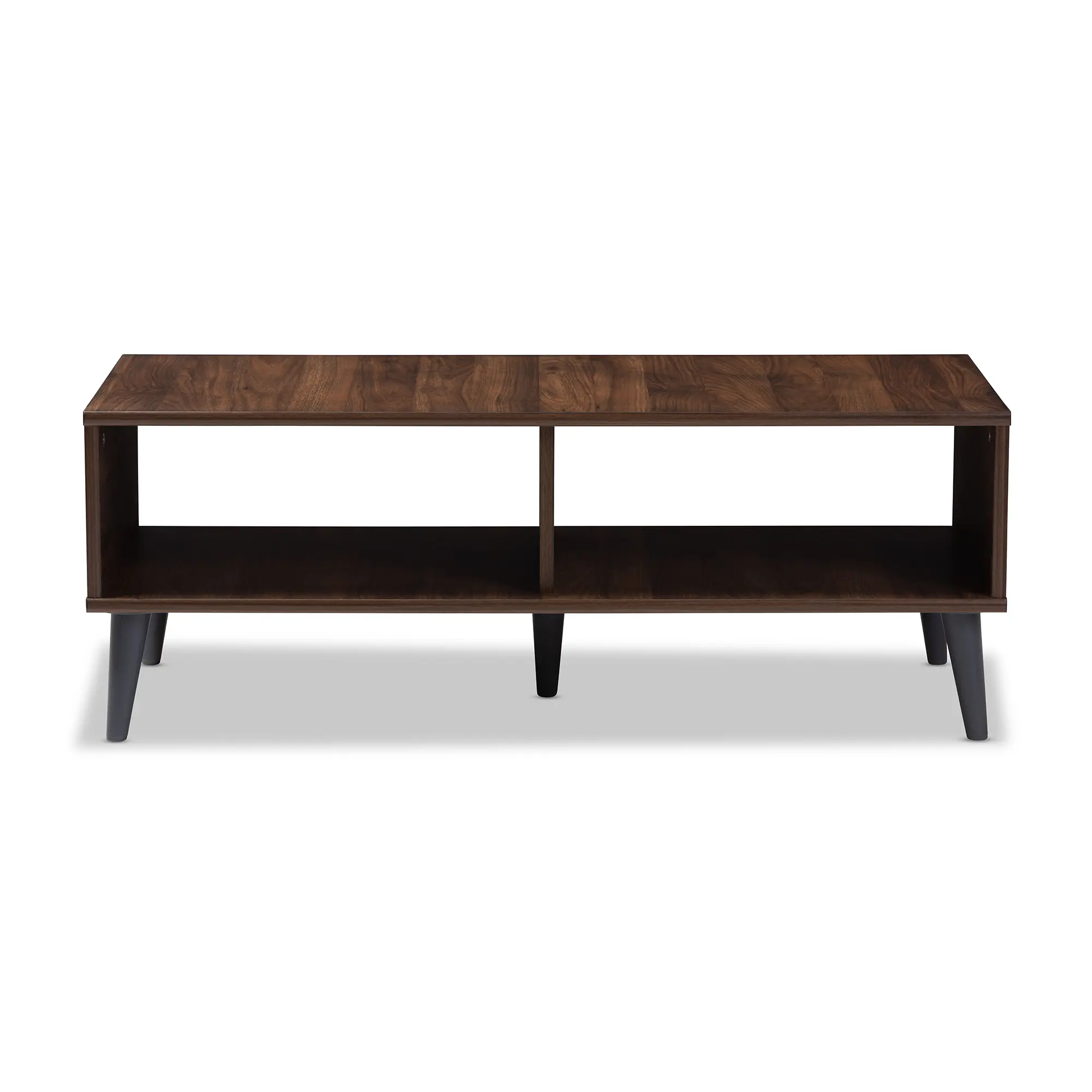 147-8252-RCW Mid Century Modern Brown and Gray Wood Coffee Table - Pierre-1