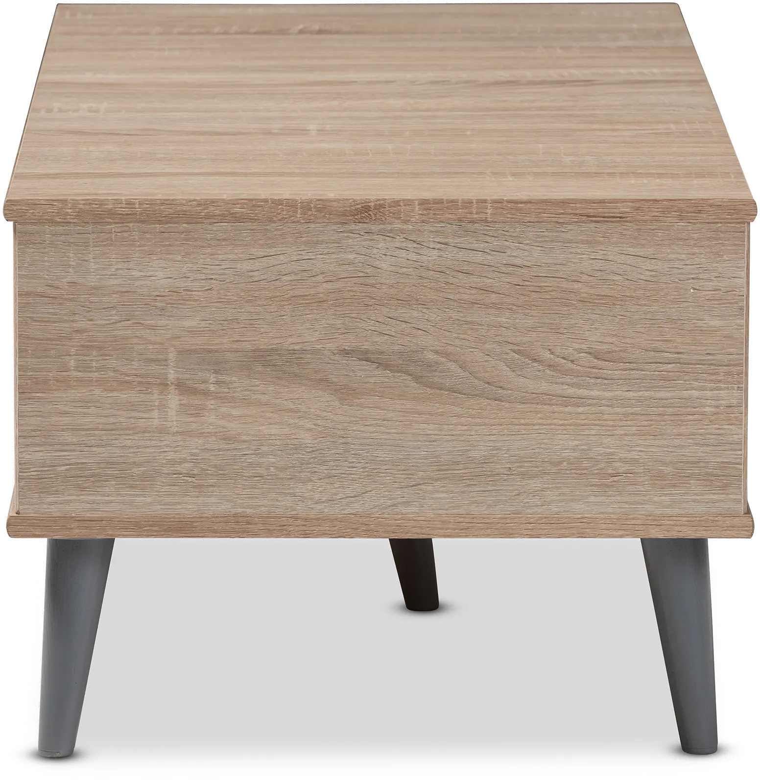 147-8253-RCW Mid Century Modern Oak and Light Grey Wood Coffee Table - Pierre-4