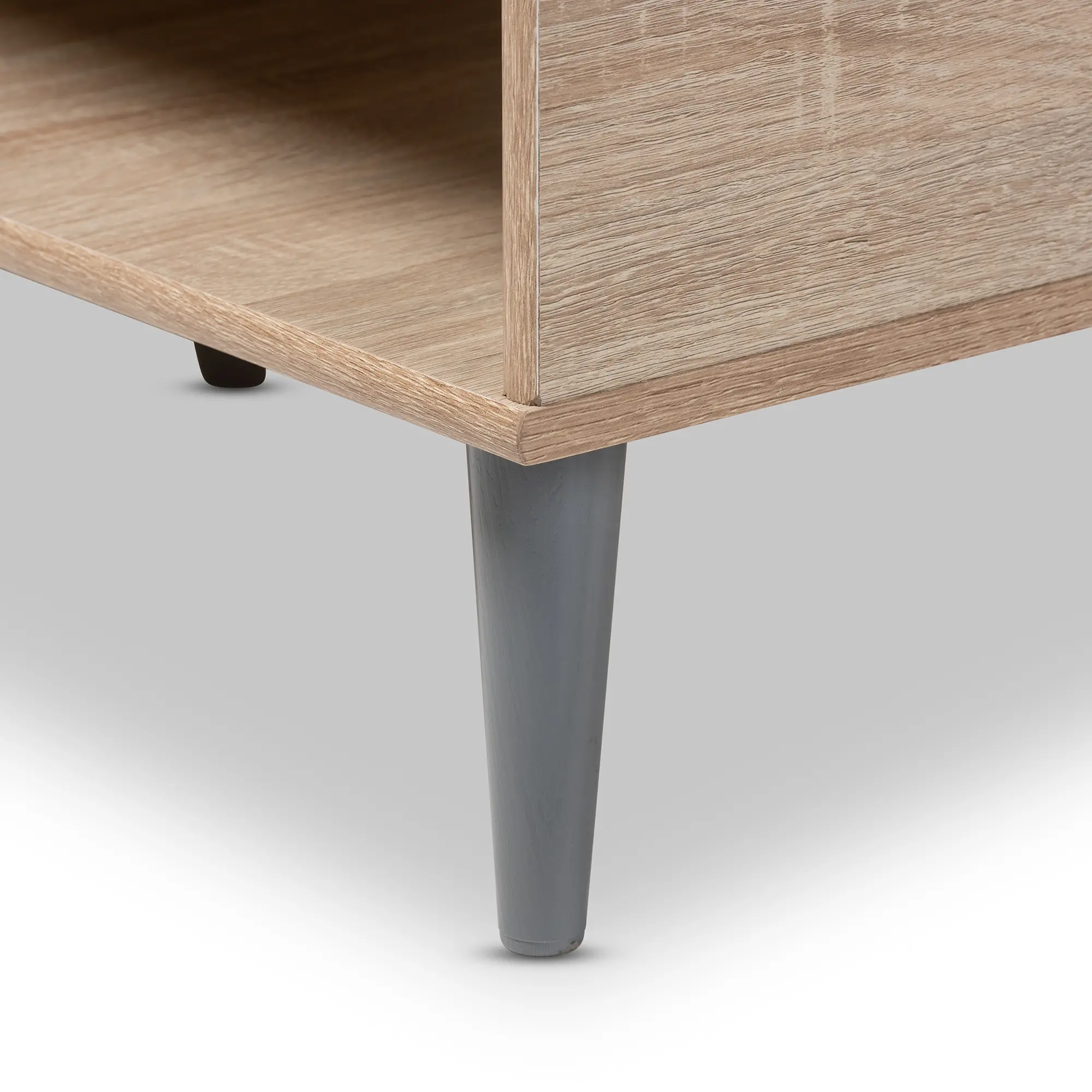 147-8253-RCW Mid Century Modern Oak and Light Grey Wood Coffee Table - Pierre-5