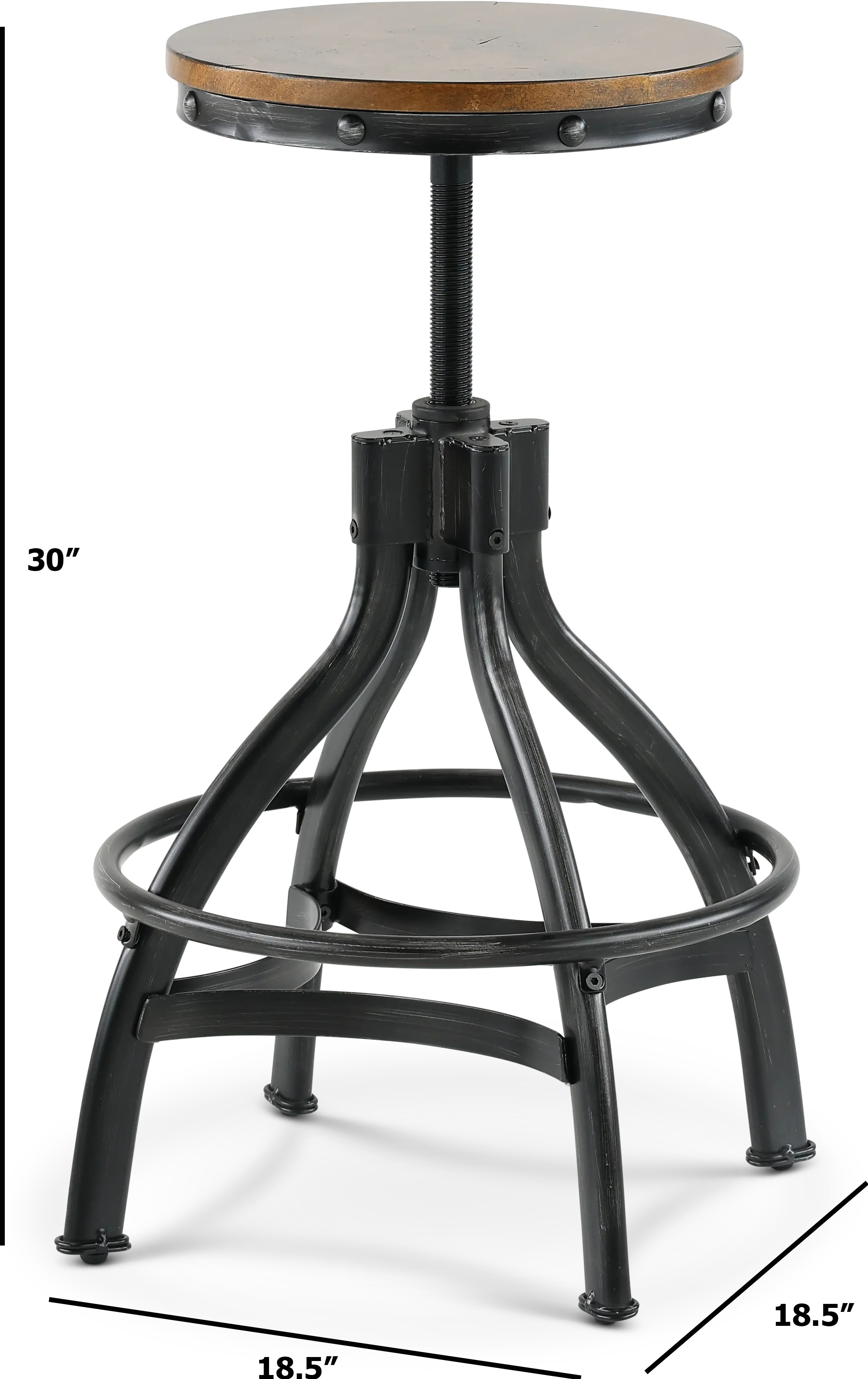 Chandler Rustic Brown Adjustable Bar Stool-3