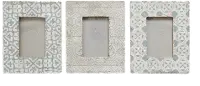 DA8689A-A/3-IND/ Assorted White and Gray Cement Picture Frame