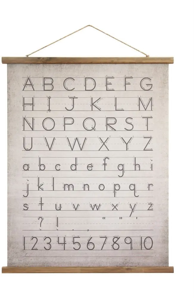 DA9292/ABC123SCROLL  Alphabet and Numbers Canvas and Wood Scroll Wall Decor-1