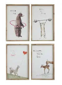DA9719A-A/4-IND Assorted Wood Framed Wall Art With Sweet Saying