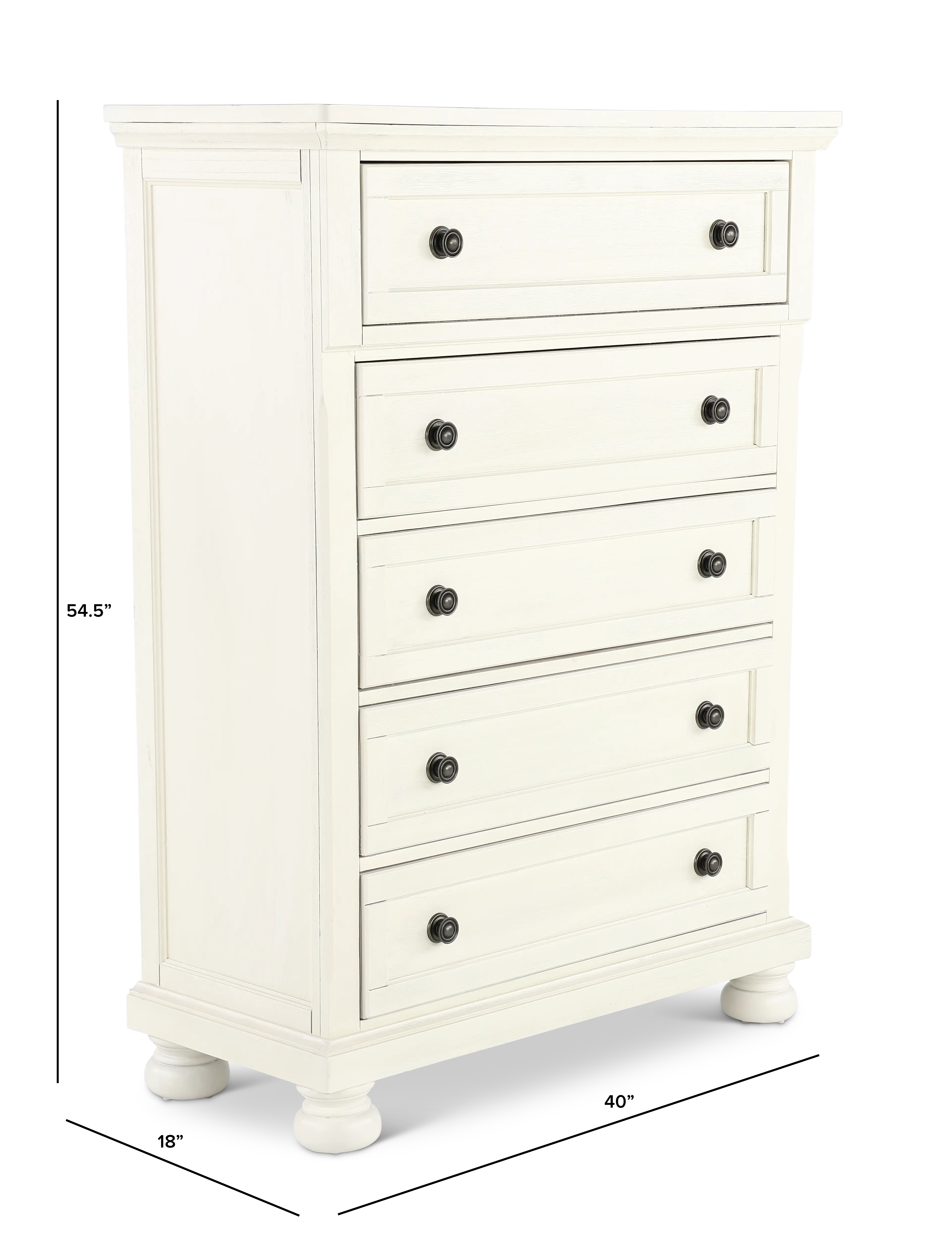 Stella Soft White 5-Drawer Chest-3
