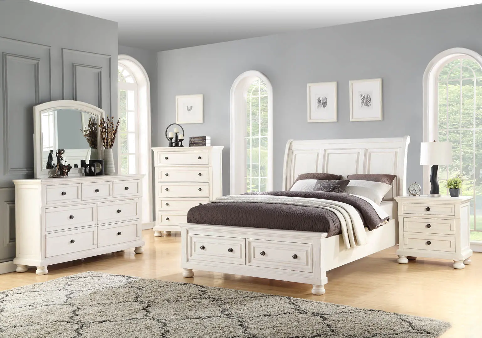 Stella Off-White 4 Piece Queen Bedroom Set-1
