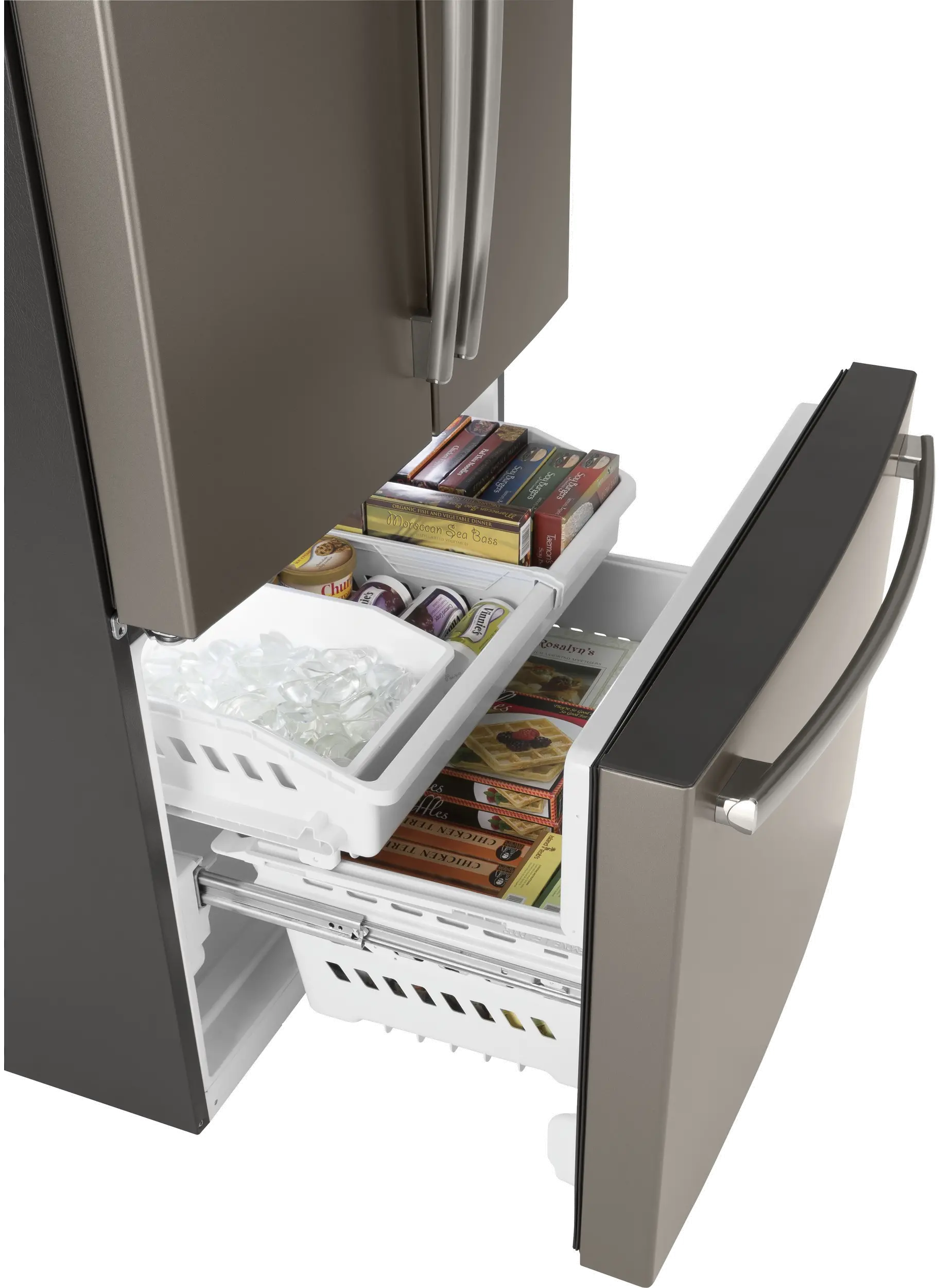 GNE27JMMES GE 27 cu ft French Door Refrigerator - Slate-3