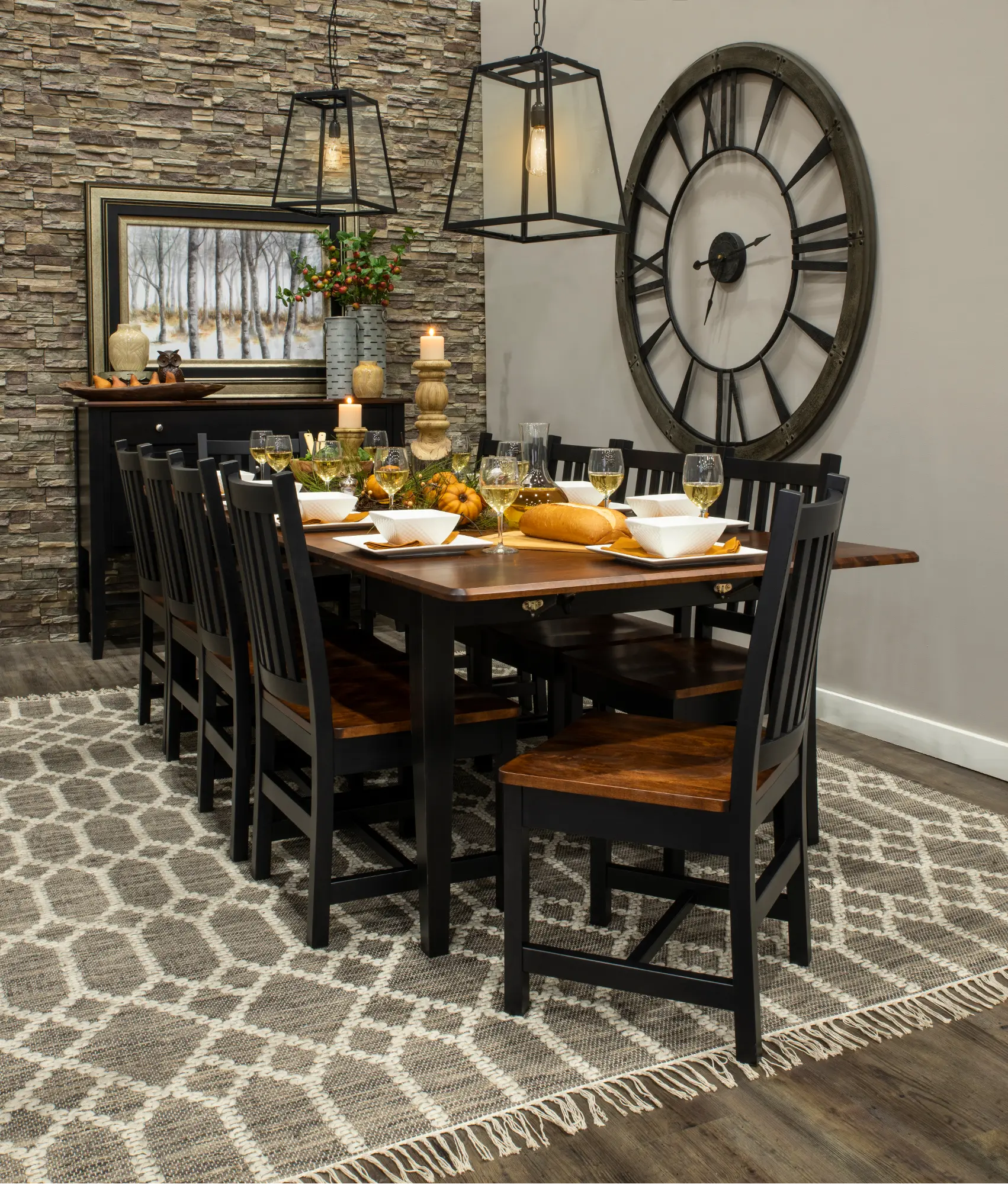 Saber Black and Brown Dining Room Table-2