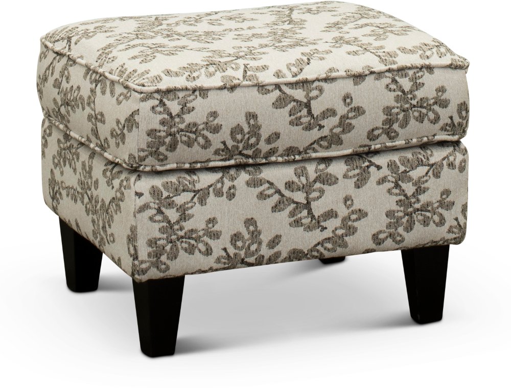Loren Neutral French-Inspired Ottoman