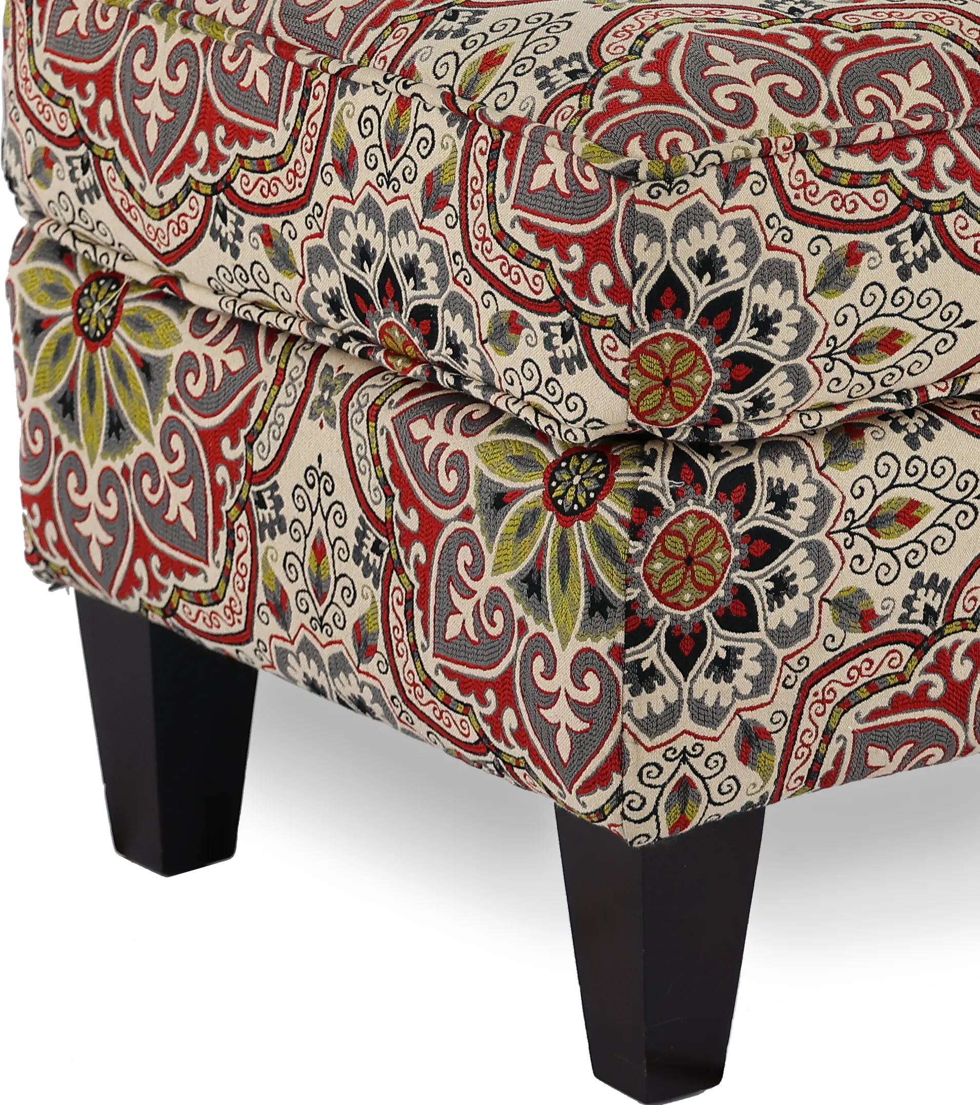 Loren Red and Green Ottoman-2