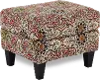 Loren Red and Green Poppy Ottoman