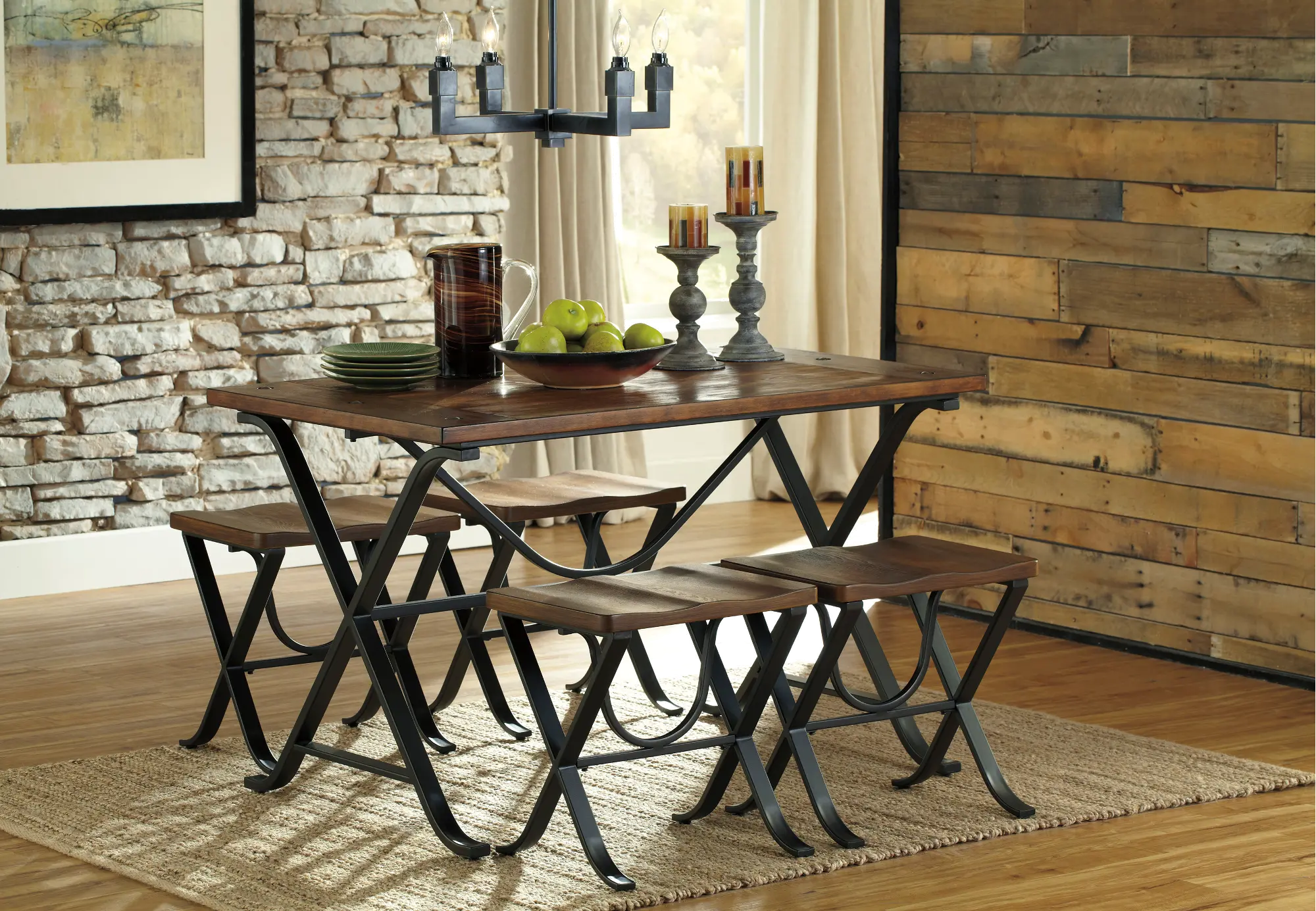 Brown 5 Piece Dining Set - Freimore-1